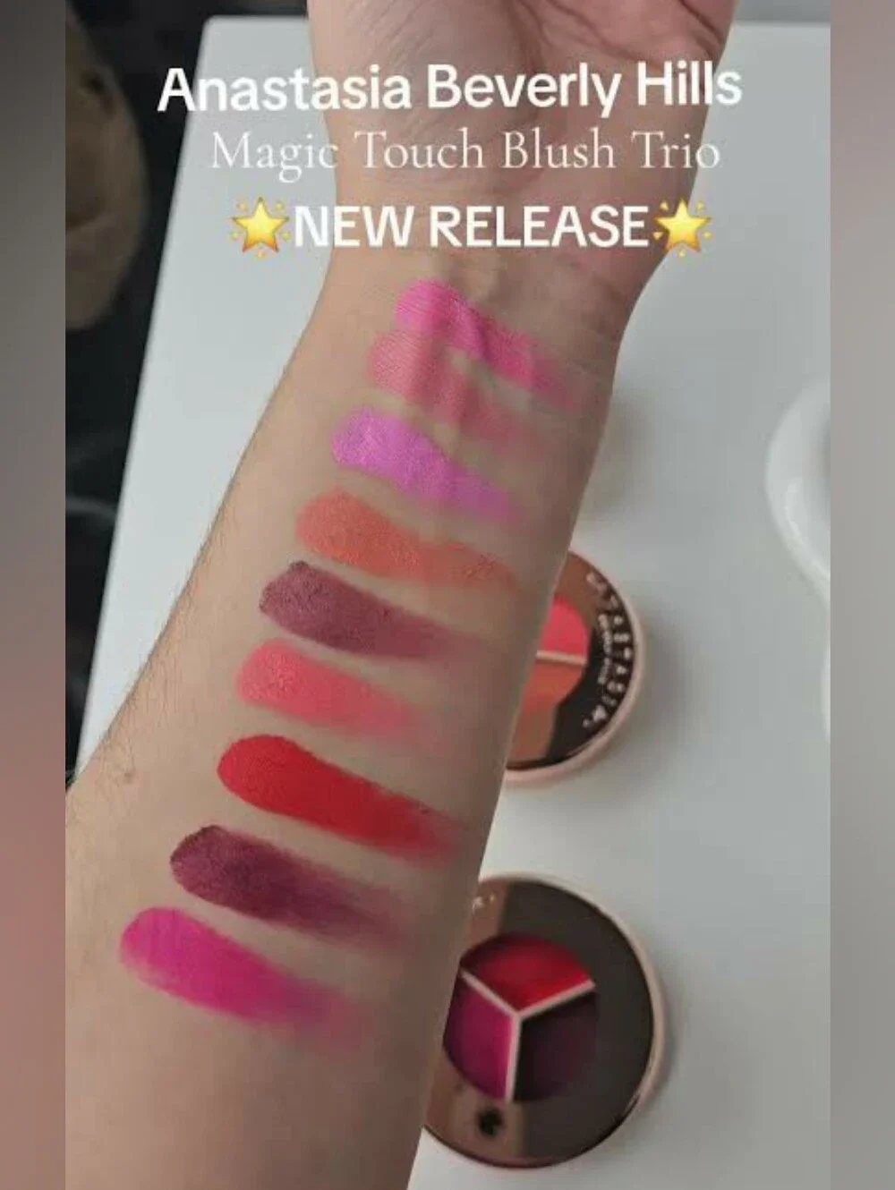 🍑Face Need🍑BNIB Anastasia Fullsize PEACH Magic Touch Cream Blush Trio!$38Ret!!